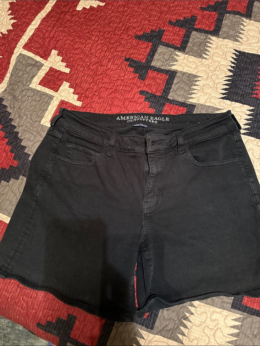 American Eagle Outfitters Black High-Rise Denim Shorts